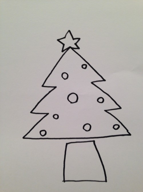 クリスマスツリーイラストの描き方 簡単でカワイイよ
