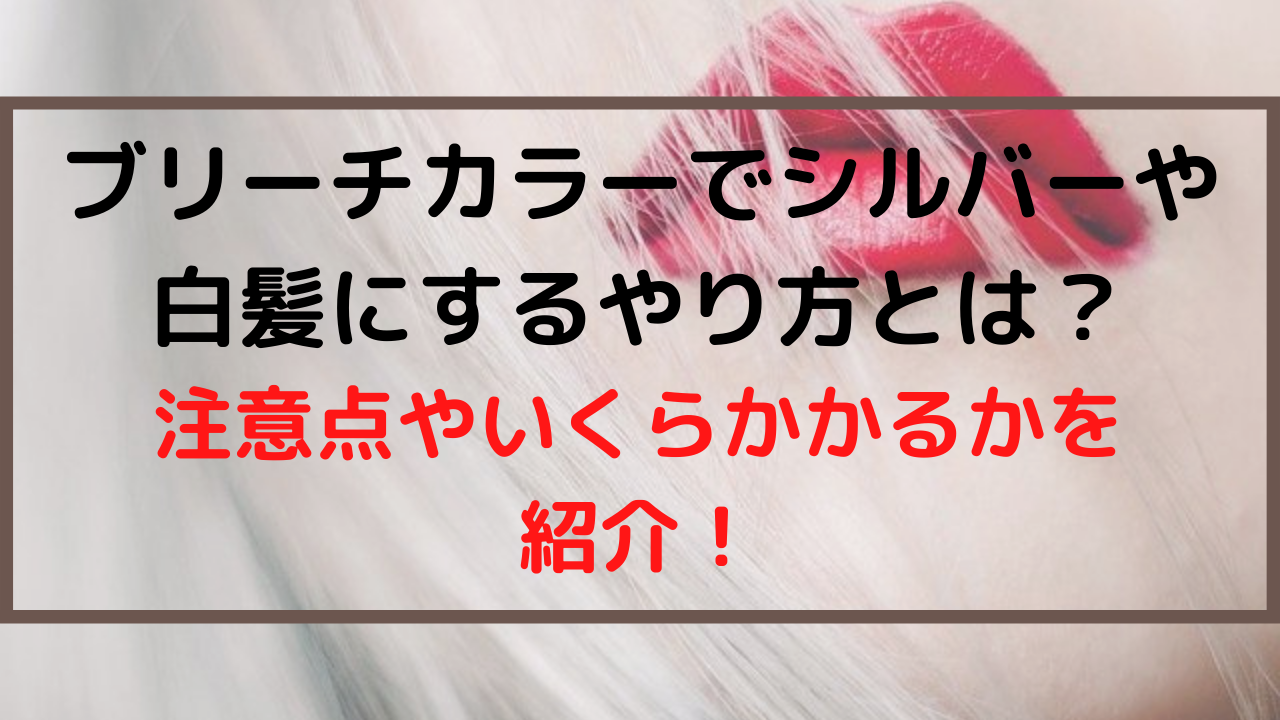 ブリーチカラーでシルバーや白髪にするやり方とは？注意点やいくらかかるかを紹介！